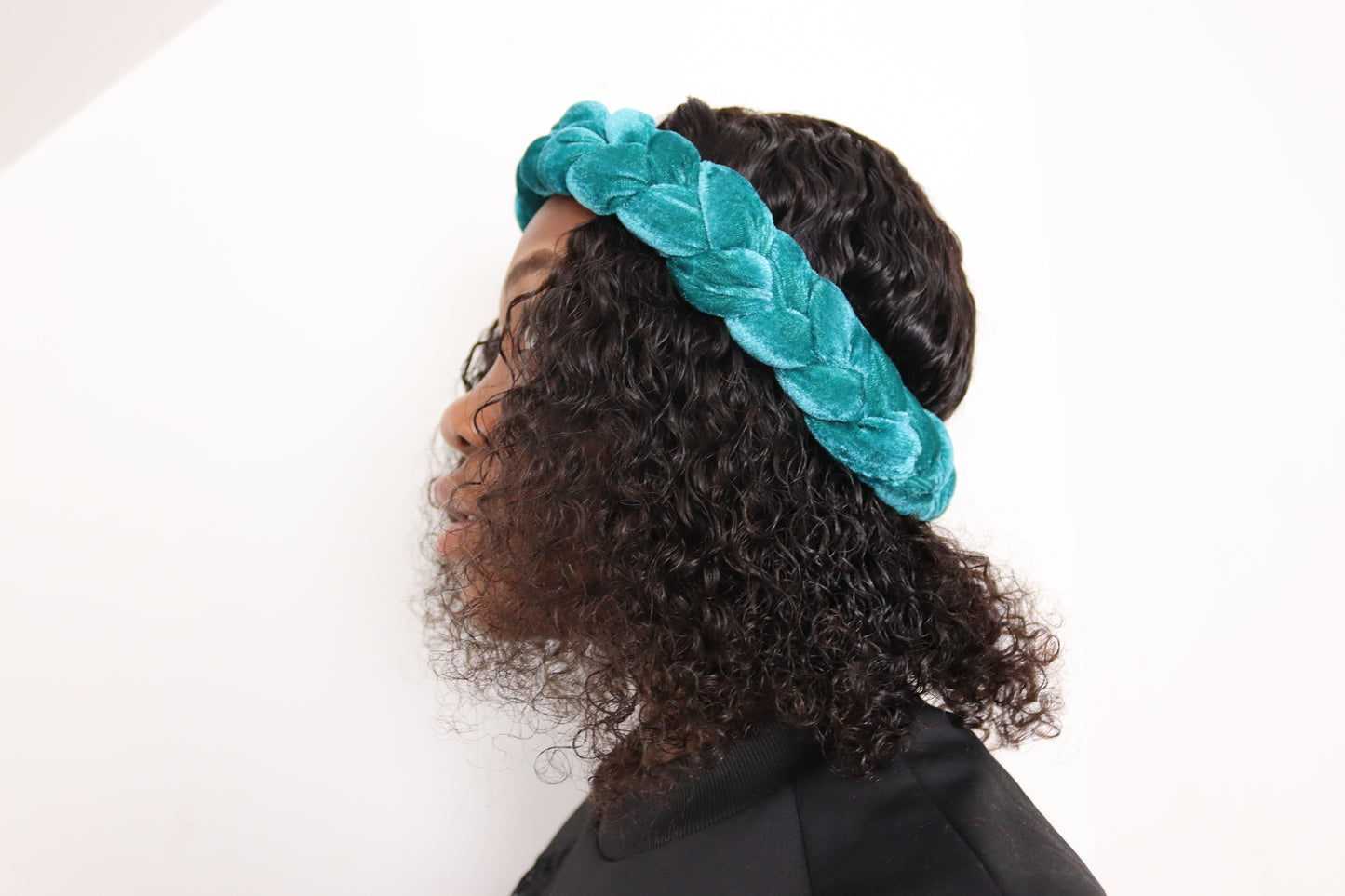 Aquamarine Braided Velvet Headband