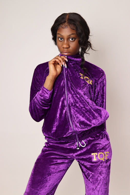 TQF Shape Body Violet Velour Jacket