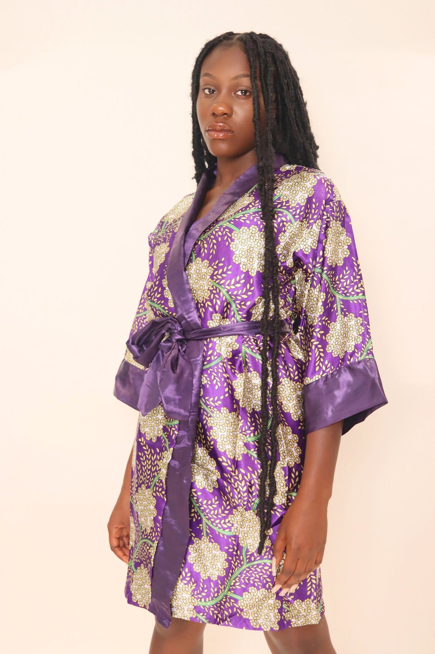 Flower Violet Three-piece nightgown suit feminine