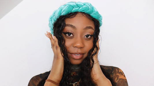 DarkTurquoise Braided Velvet Headband