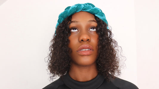 Aquamarine Braided Velvet Headband